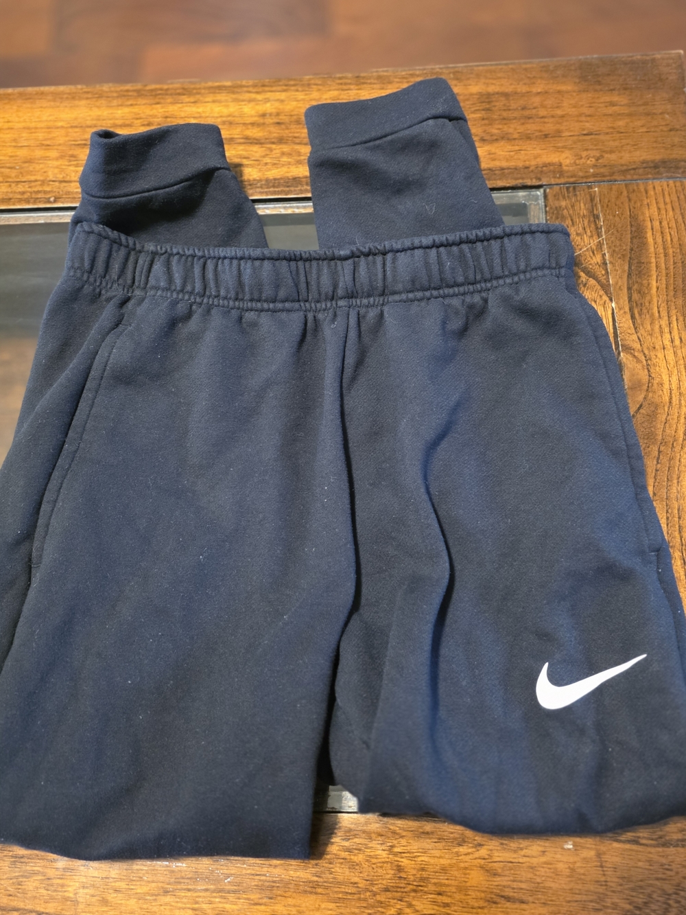 Nike Black Kids' Jogger Sweatpants with White Swoosh